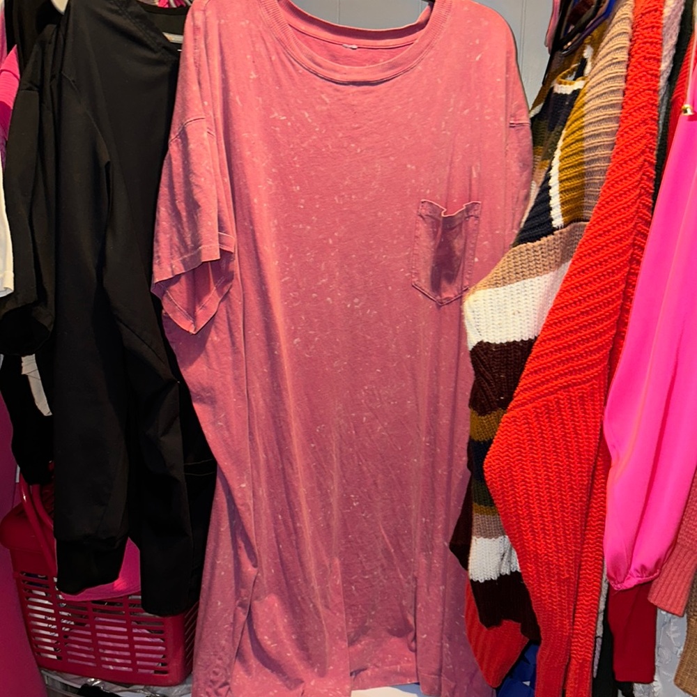 Old Navy Plus Size Pink Acid Wash Tee Shirt Dreess